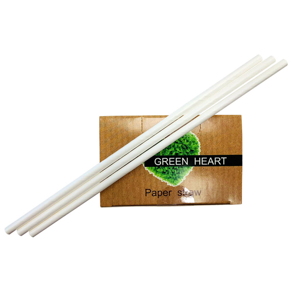 Picture of Paper Straw - White - 5 x 200mm (8") 200/Box Picture of Paper Straw - White - 5 x 200mm (8") 200/Box