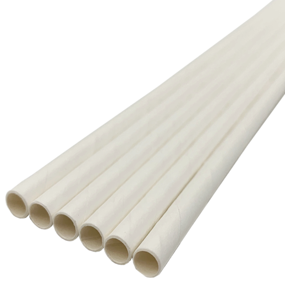 Picture of Paper Straw - White - 5 x 200mm (8") 200/Box Picture of Paper Straw - White - 5 x 200mm (8") 200/Box