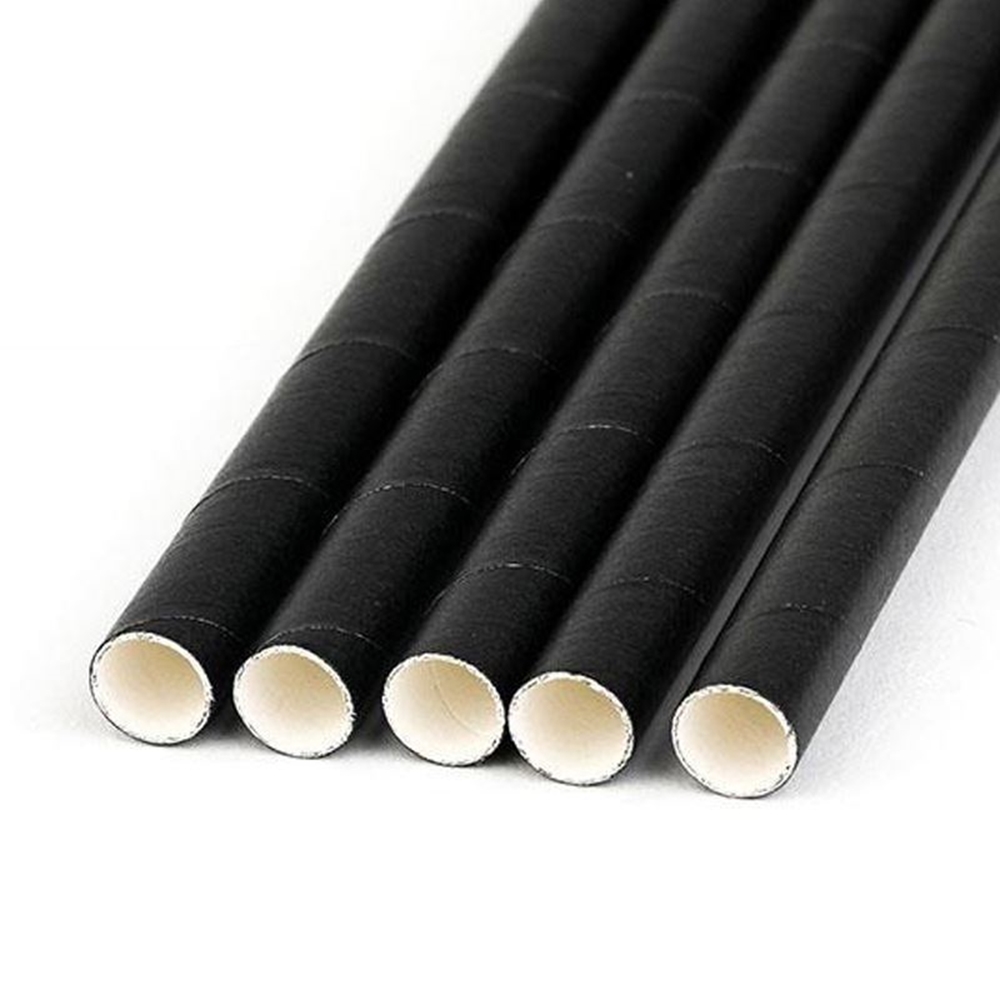 Picture of Paper Straw - Black - 6 x 200mm (8") 200/Box