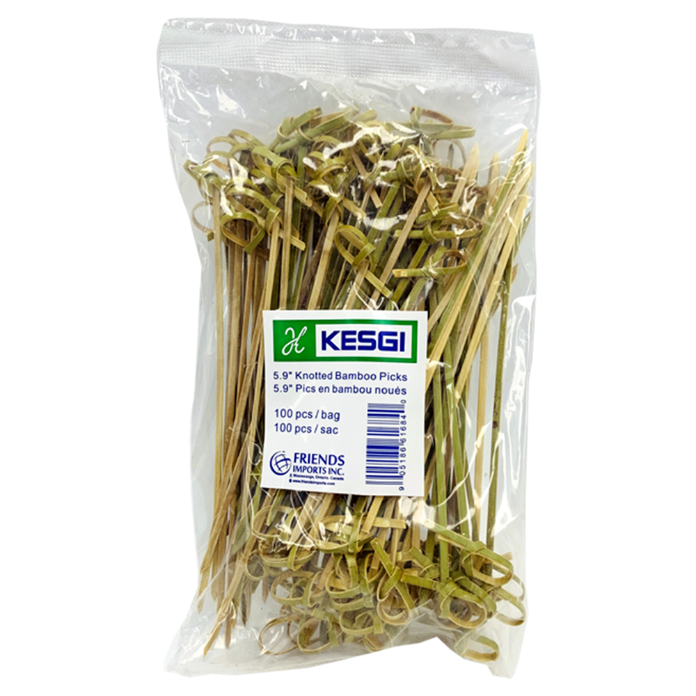 Picture of 6" Bamboo Knot Picks - 150mm - Green (100/Pack)