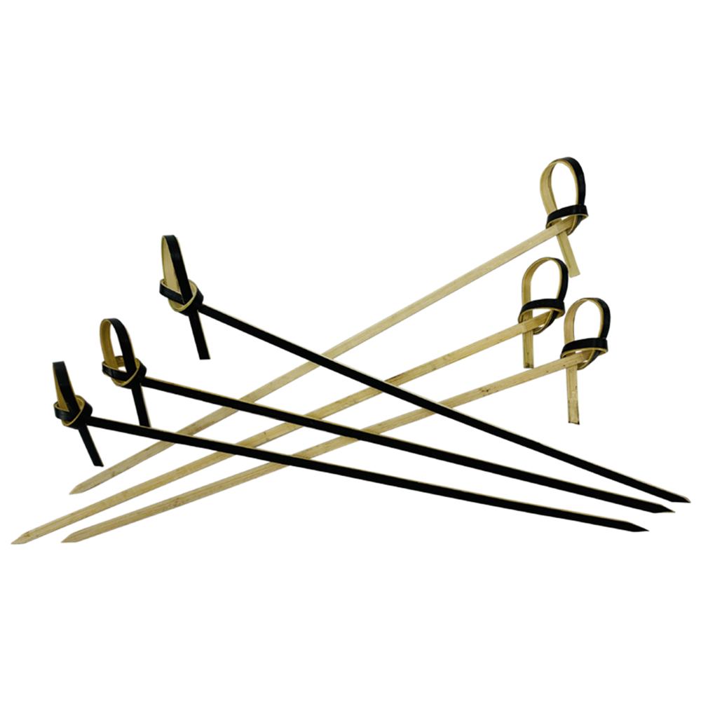 Picture of 6" Bamboo Knot Picks - 150mm - Black (100/Pack) Picture of 6" Bamboo Knot Picks - 150mm - Black (100/Pack)