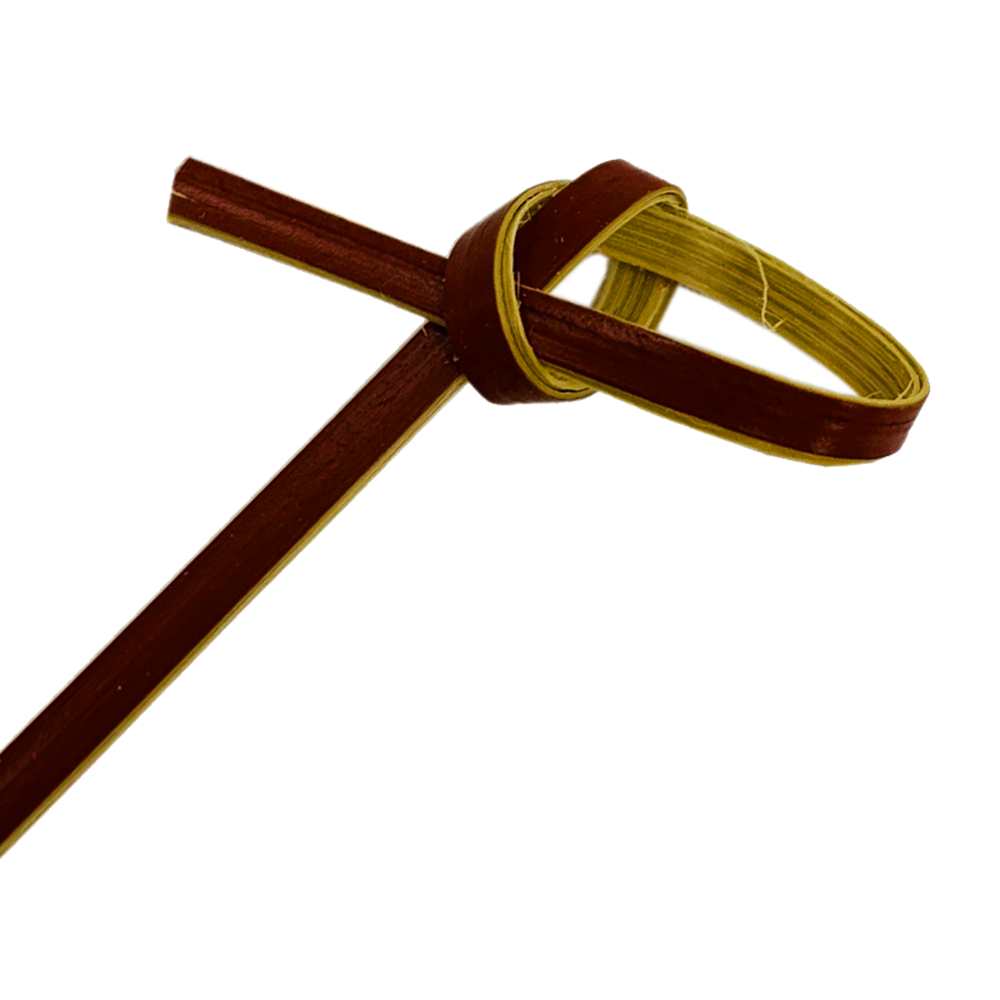 Picture of 6" Bamboo Knot Picks - 150mm - Red (100/Pack)