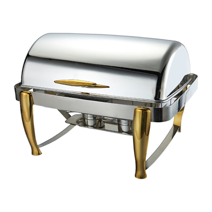 Picture of Chafing Dish with Roll Top Lid & Gold Legs/Handle - 9L