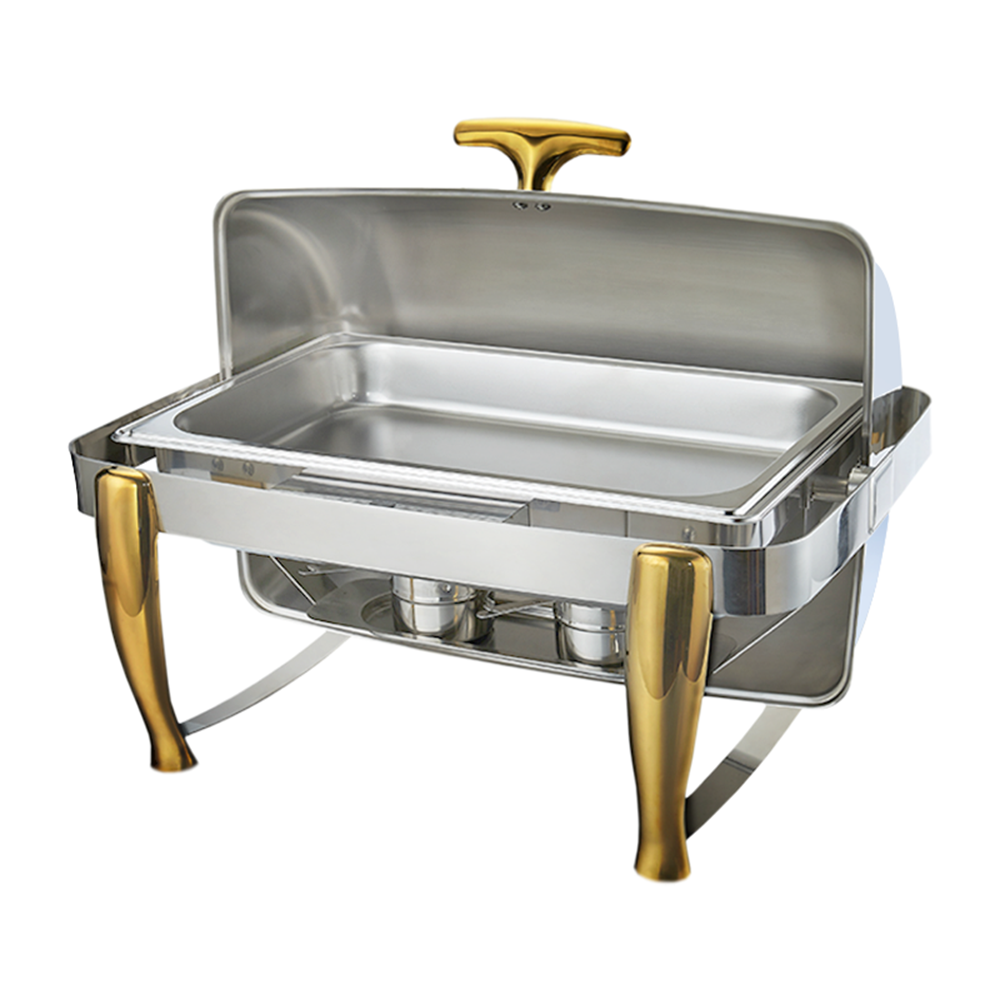 Picture of Chafing Dish with Roll Top Lid & Gold Legs/Handle - 9L