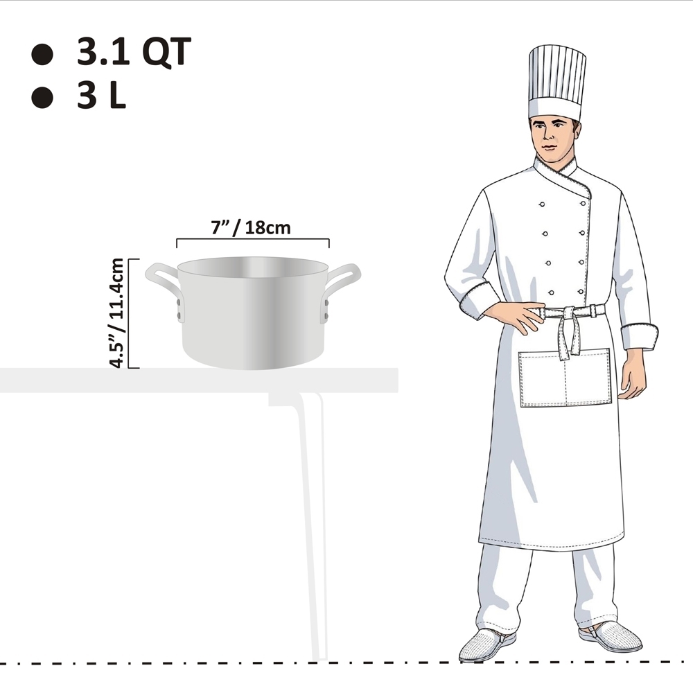 Picture of 3L Standard Weight Sauce Pot - 4mm Picture of 3L Standard Weight Sauce Pot - 4mm