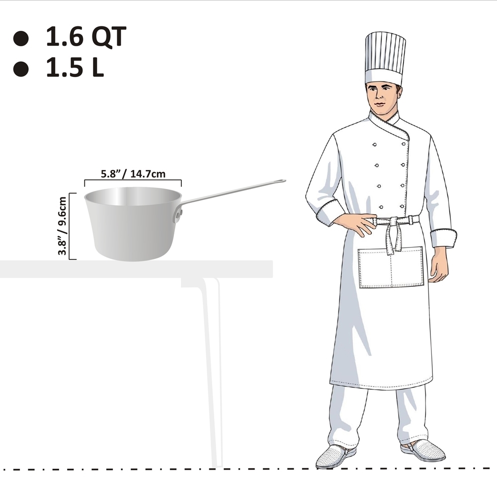 Picture of 1.5L Standard Weight Tapered Sauce Pan 3.5mm Picture of 1.5L Standard Weight Tapered Sauce Pan 3.5mm