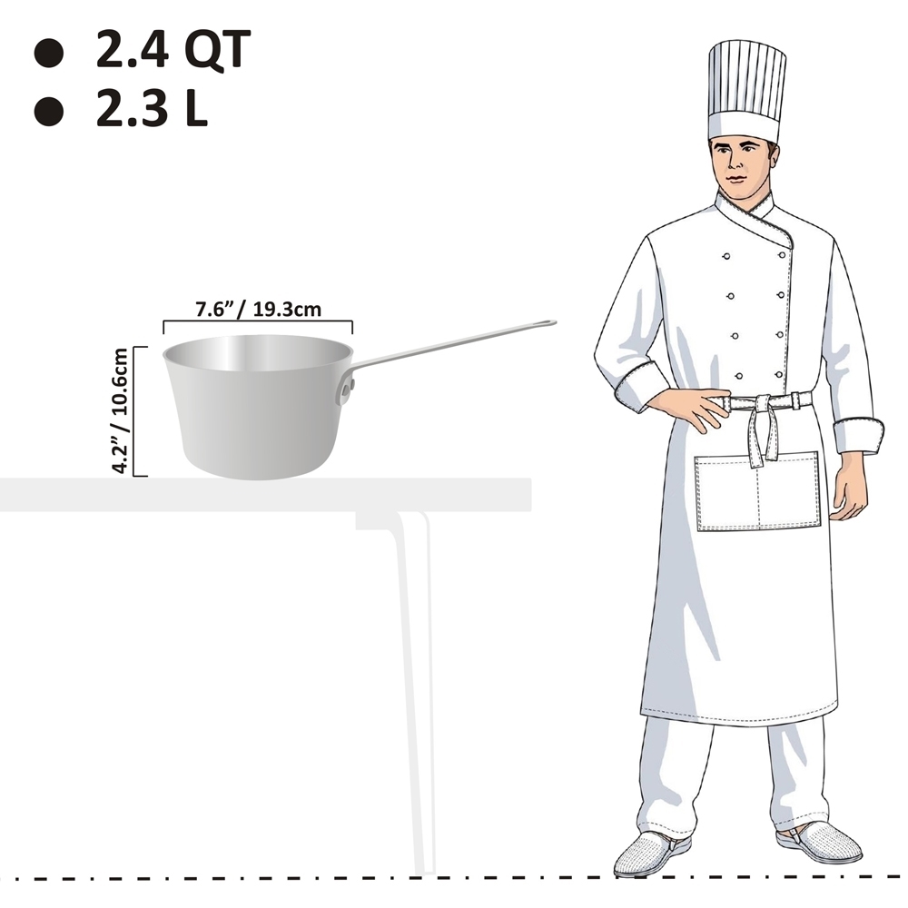 Picture of 2.3L Standard Weight Tapered Sauce Pan 3.5mm Picture of 2.3L Standard Weight Tapered Sauce Pan 3.5mm