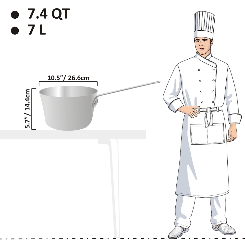 Picture of 7L Standard Weight Tapered Sauce Pan 3.5mm Picture of 7L Standard Weight Tapered Sauce Pan 3.5mm