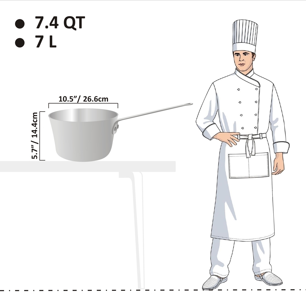 Picture of 7L Heavy Weight Tapered Sauce Pan - 6mm Picture of 7L Heavy Weight Tapered Sauce Pan - 6mm
