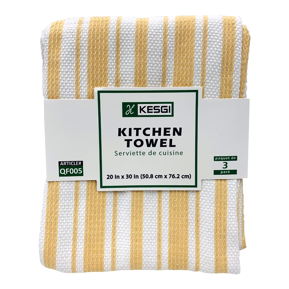 Your store. Kitchen Towel Yellow Stripe - 20 x 30 (3/pk)