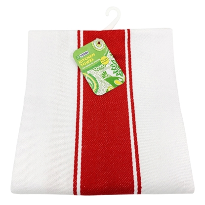 Picture of Kitchen Towel Red Stripe - 18 x 28"  (1/Pack)