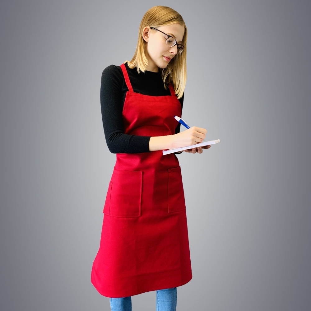 Picture of Full Body Apron with 3 Pockets - Burgundy