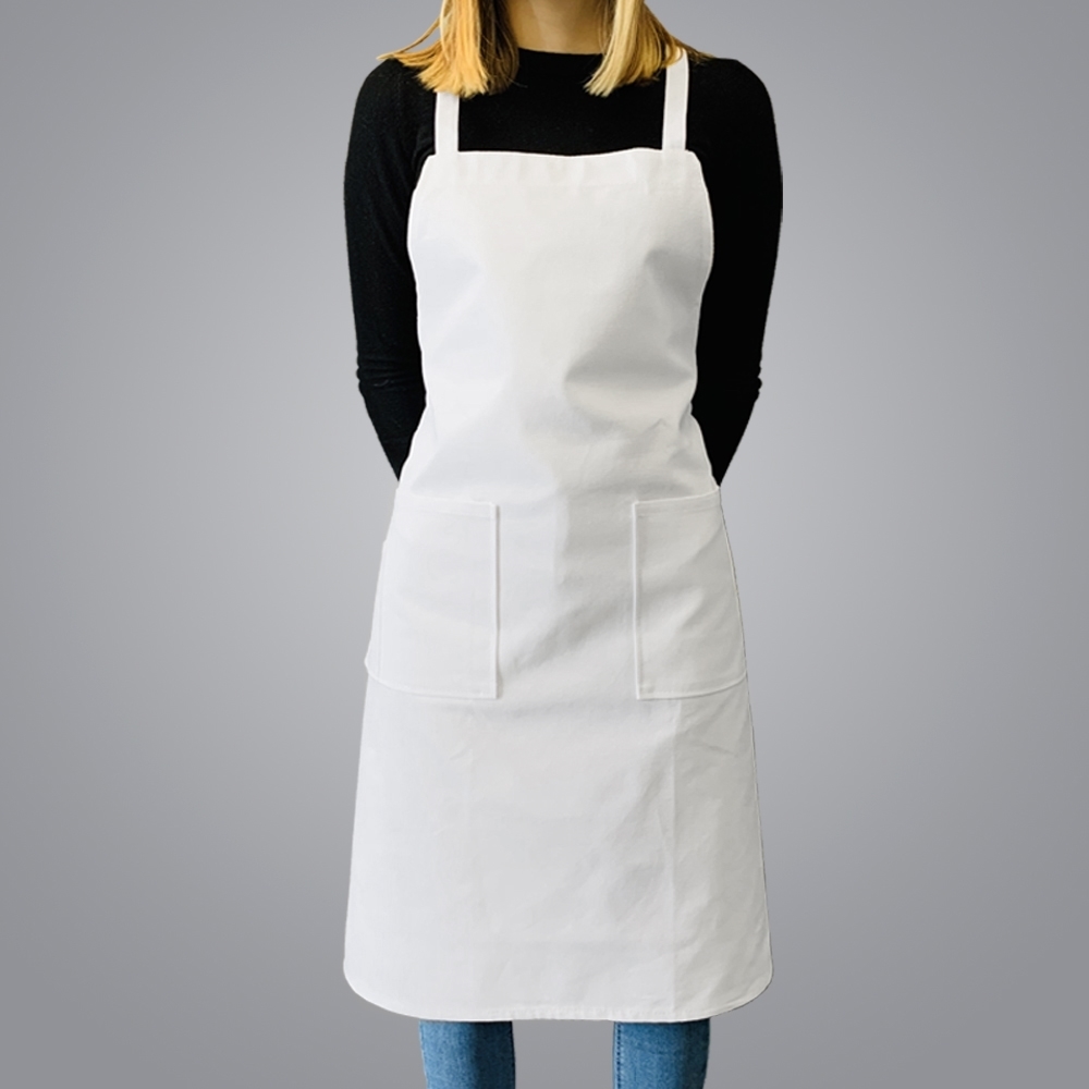 Picture of Full Body Apron with 3 Pockets - White