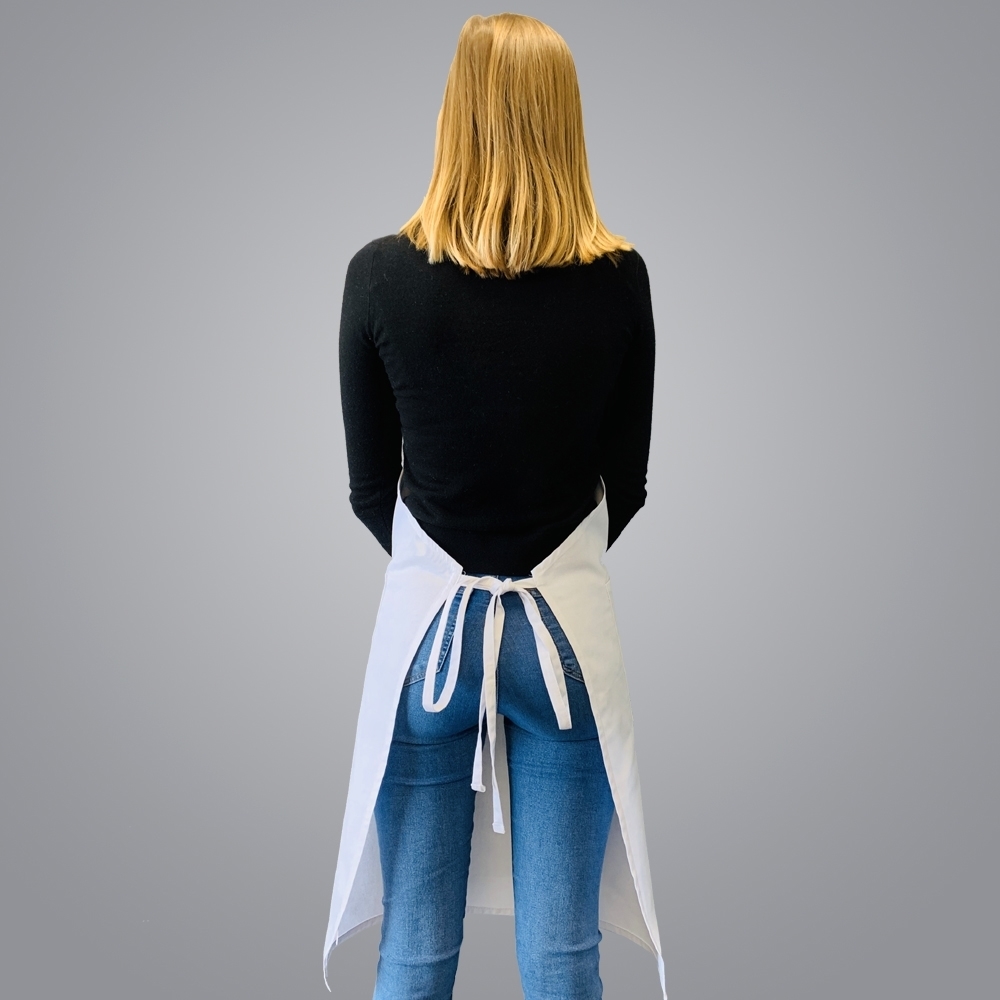 Picture of Full Body Apron with 2 Pockets - White