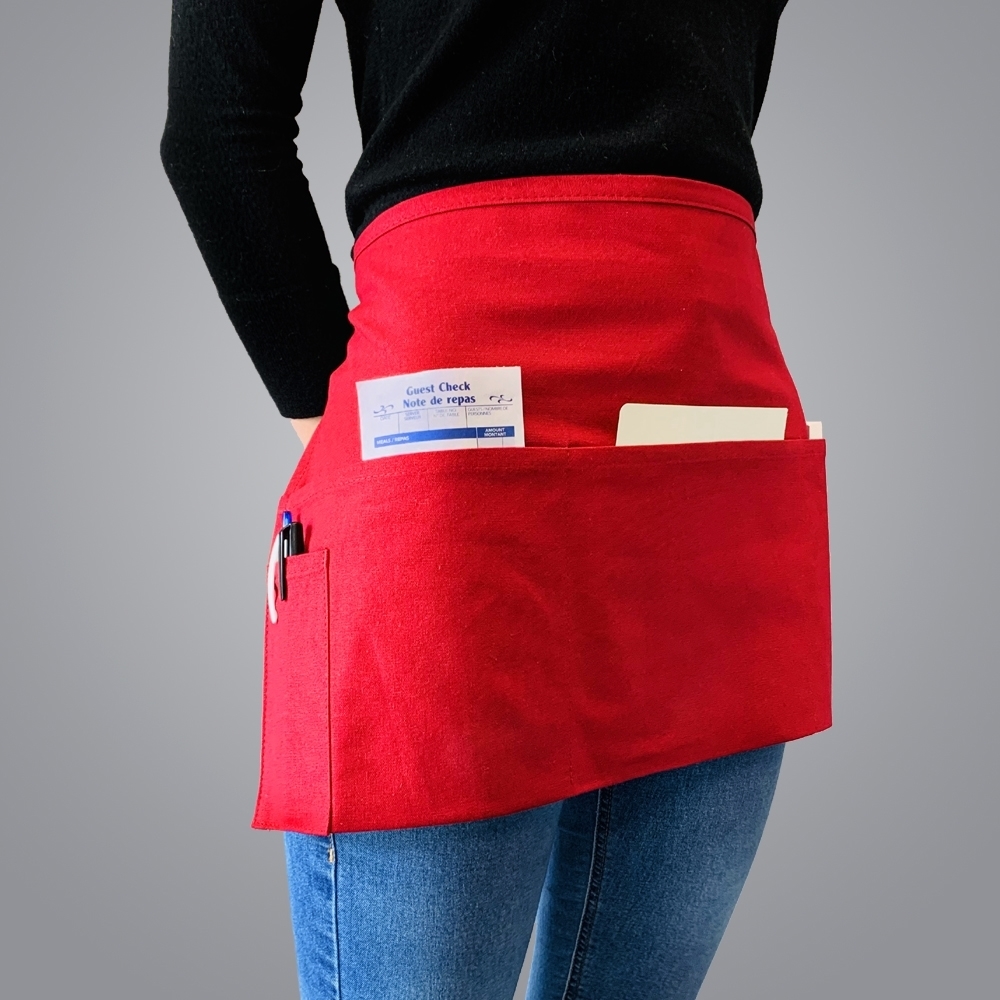 Picture of Waist Apron with 3 Pockets - Burgundy