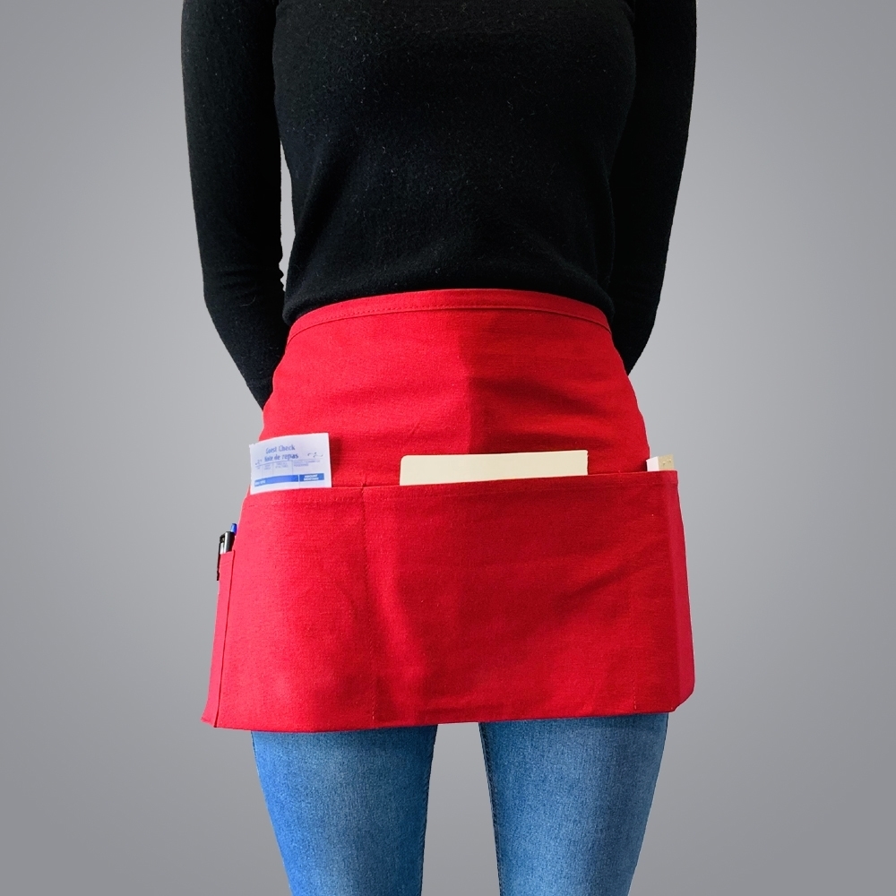 Picture of Waist Apron with 3 Pockets - Burgundy