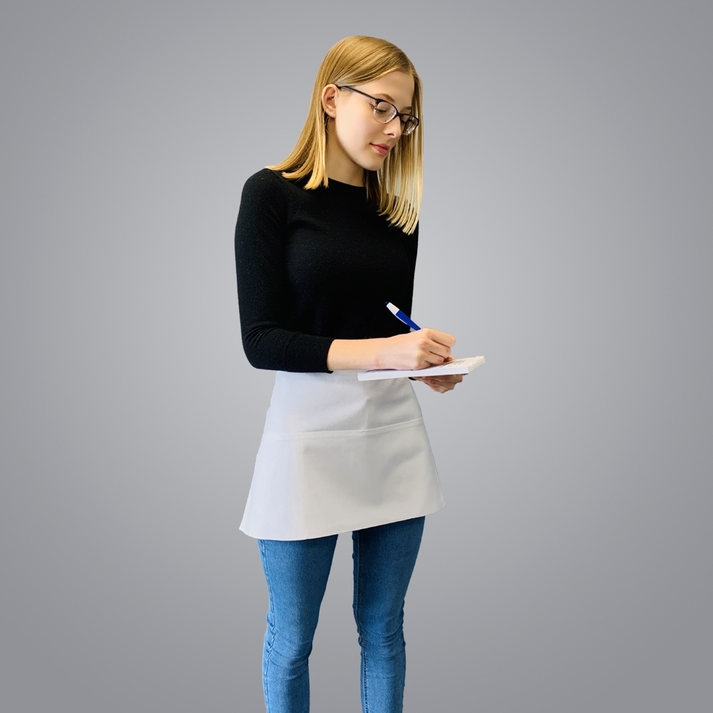 Picture of Waist Apron with 3 Pockets - White