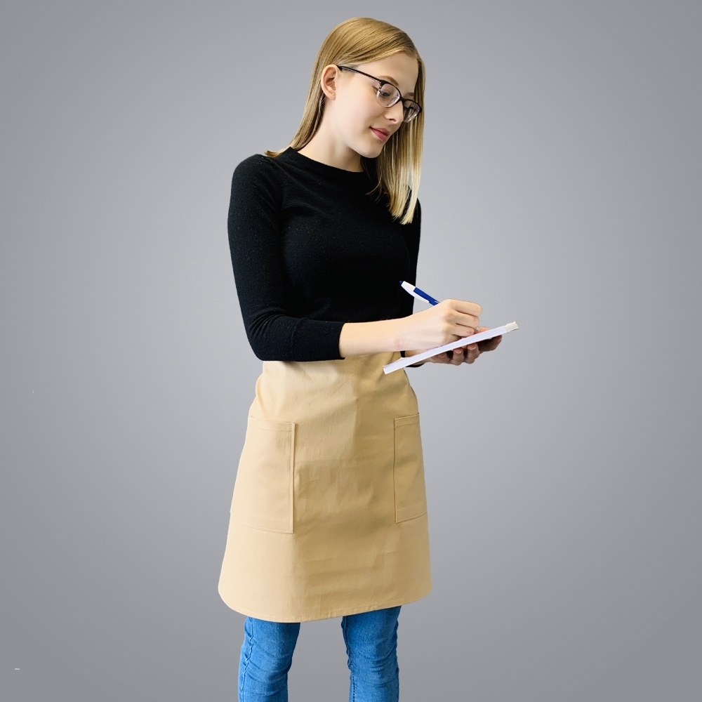 Picture of Half Body Apron with 2 Pockets -  Beige