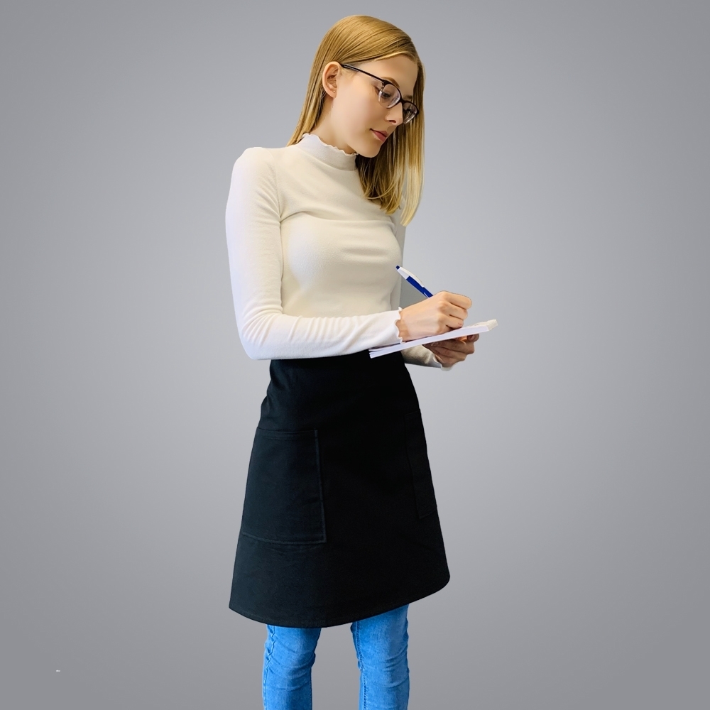 Picture of Half Body Apron with 2 Pockets - Black