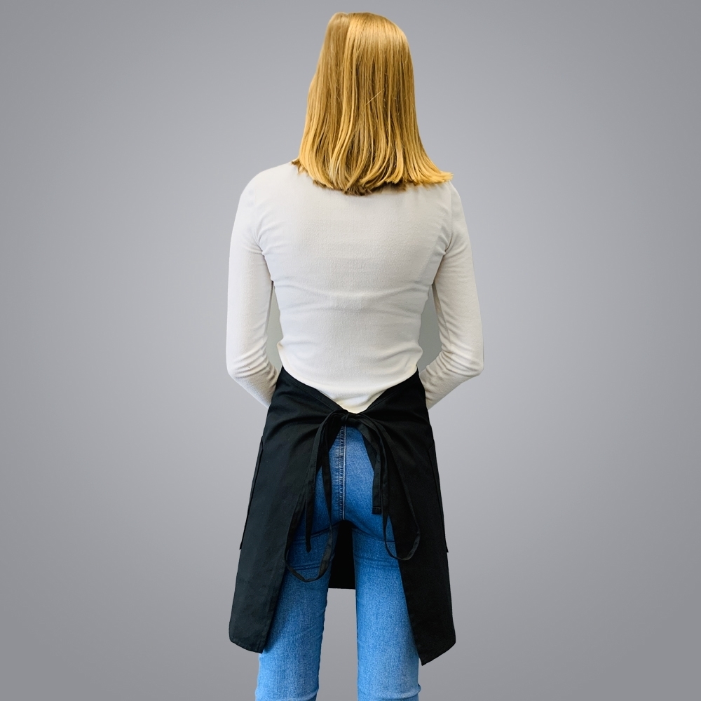 Picture of Half Body Apron with 2 Pockets - Black