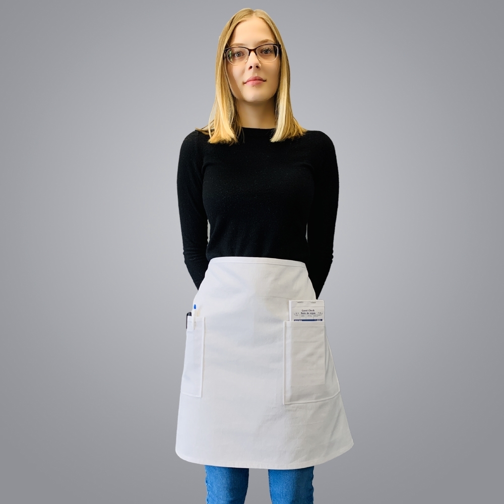 Picture of Half Body Apron with 2 Pockets - White