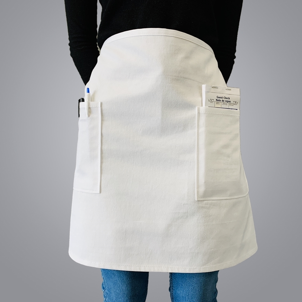 Picture of Half Body Apron with 2 Pockets - White