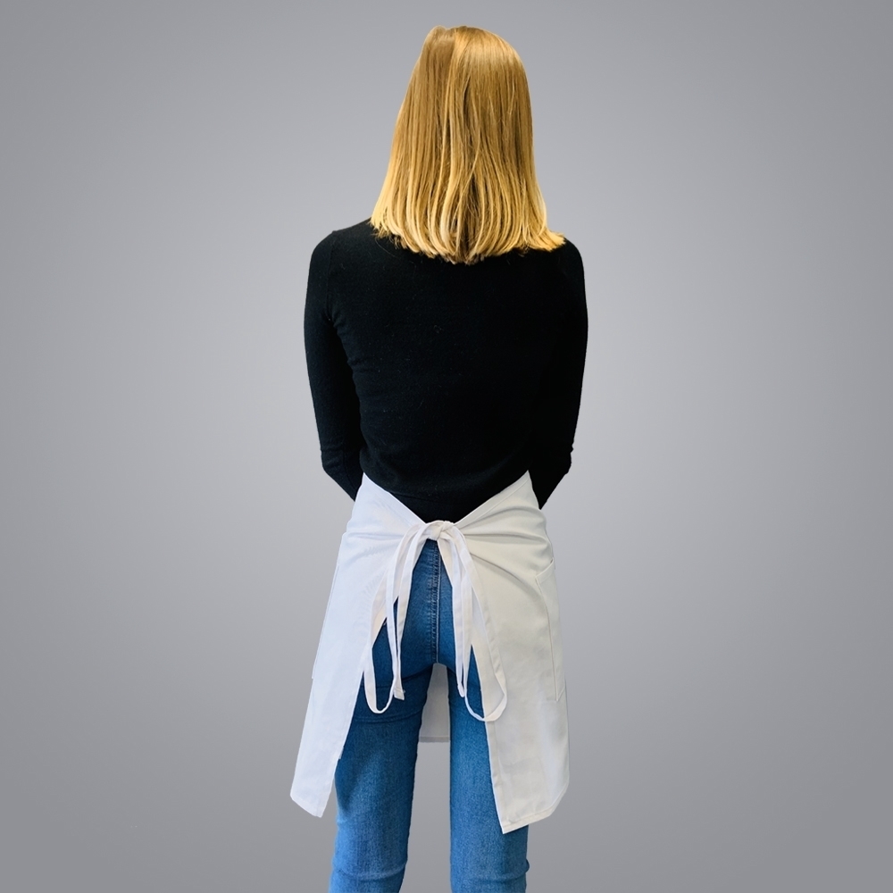 Picture of Half Body Apron with 2 Pockets - White