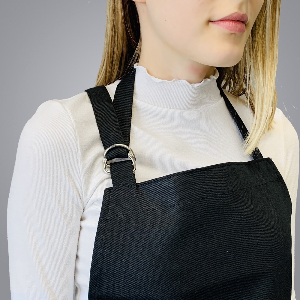 Picture of Adjustable Full Body Apron with 3 Pockets - Black Picture of Adjustable Full Body Apron with 3 Pockets - Black