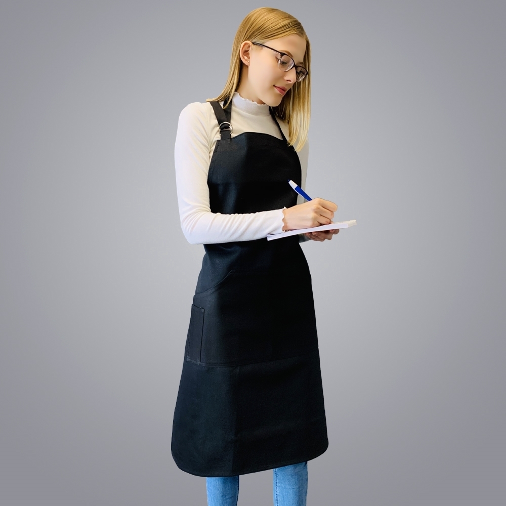 Picture of Adjustable Full Body Apron with 3 Pockets - Black Picture of Adjustable Full Body Apron with 3 Pockets - Black