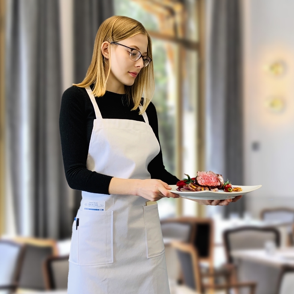 Picture of Full Body Apron with 3 Pockets - White