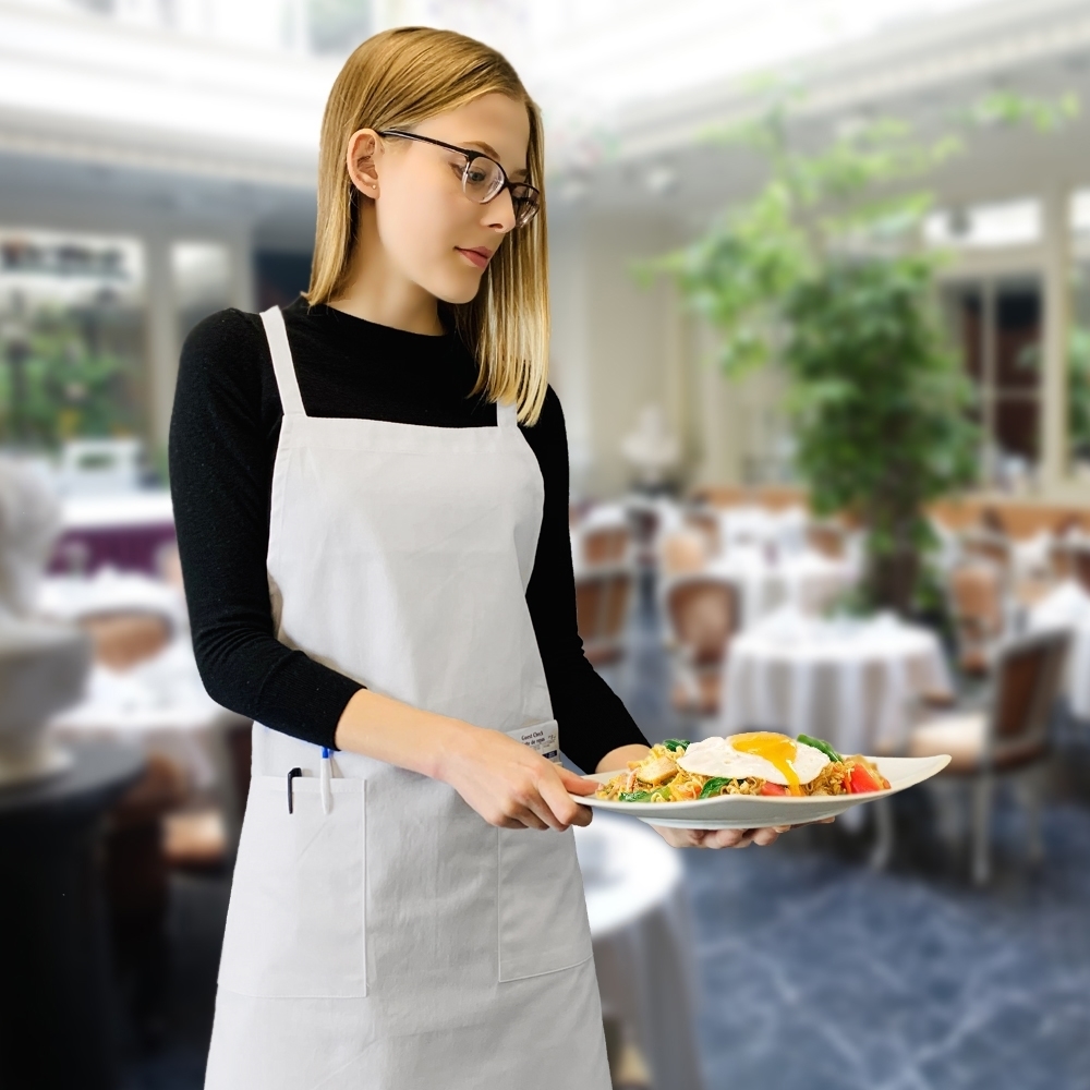 Picture of Full Body Apron with 2 Pockets - White